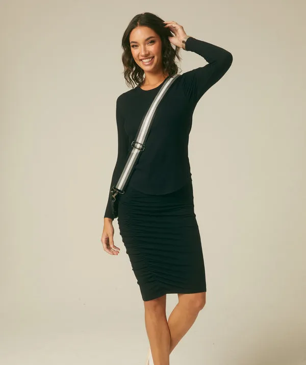 The Ruched Pencil Skirt with built-in shorts