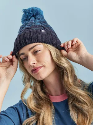 Thorens Pom Pom Beanie Teal Green & Navy