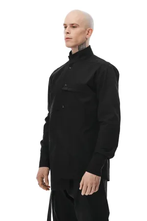 Tiered Elegance Black Shirt