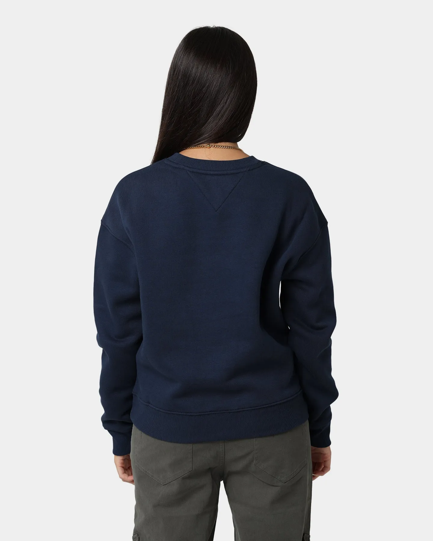 Tommy Jeans Women's Boxy Argyle Crewneck Twilight Navy