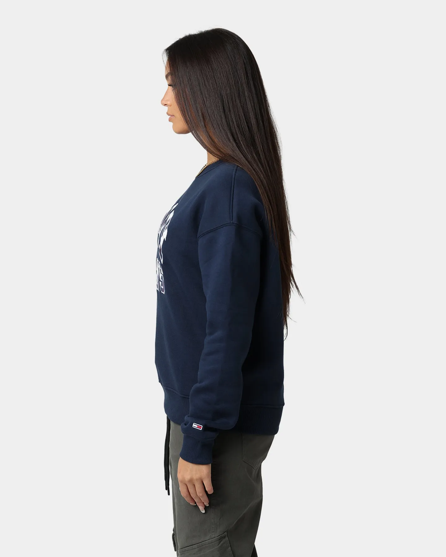 Tommy Jeans Women's Boxy Argyle Crewneck Twilight Navy