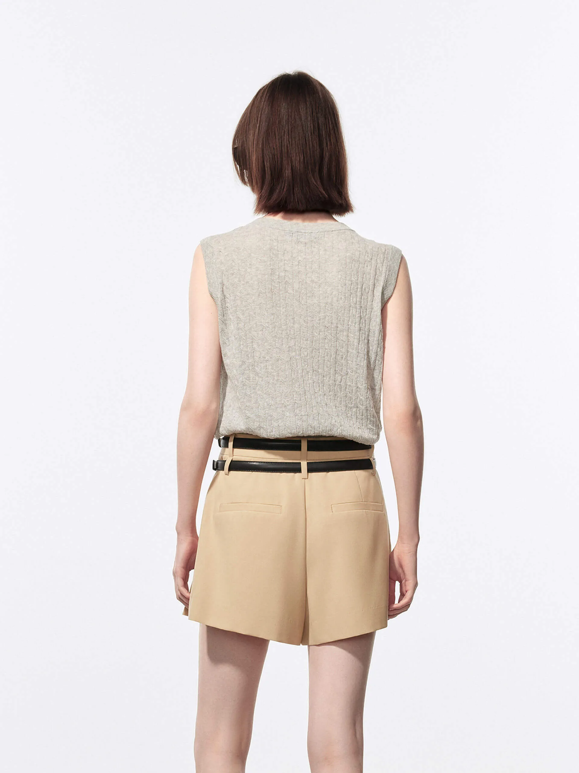 V-neck Cable Knit Vest