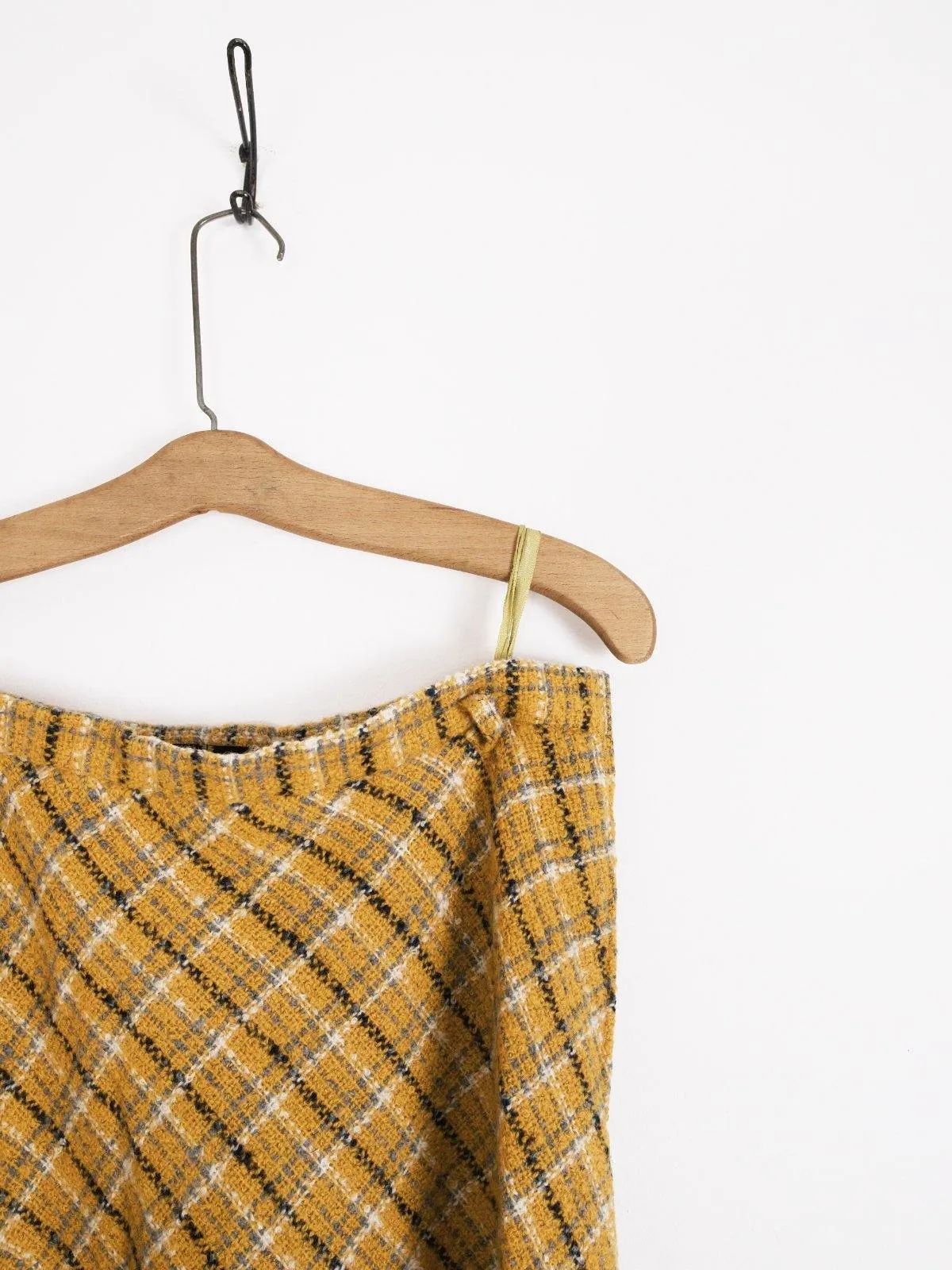 Vintage Tumeric Plaid Boucle Skirt