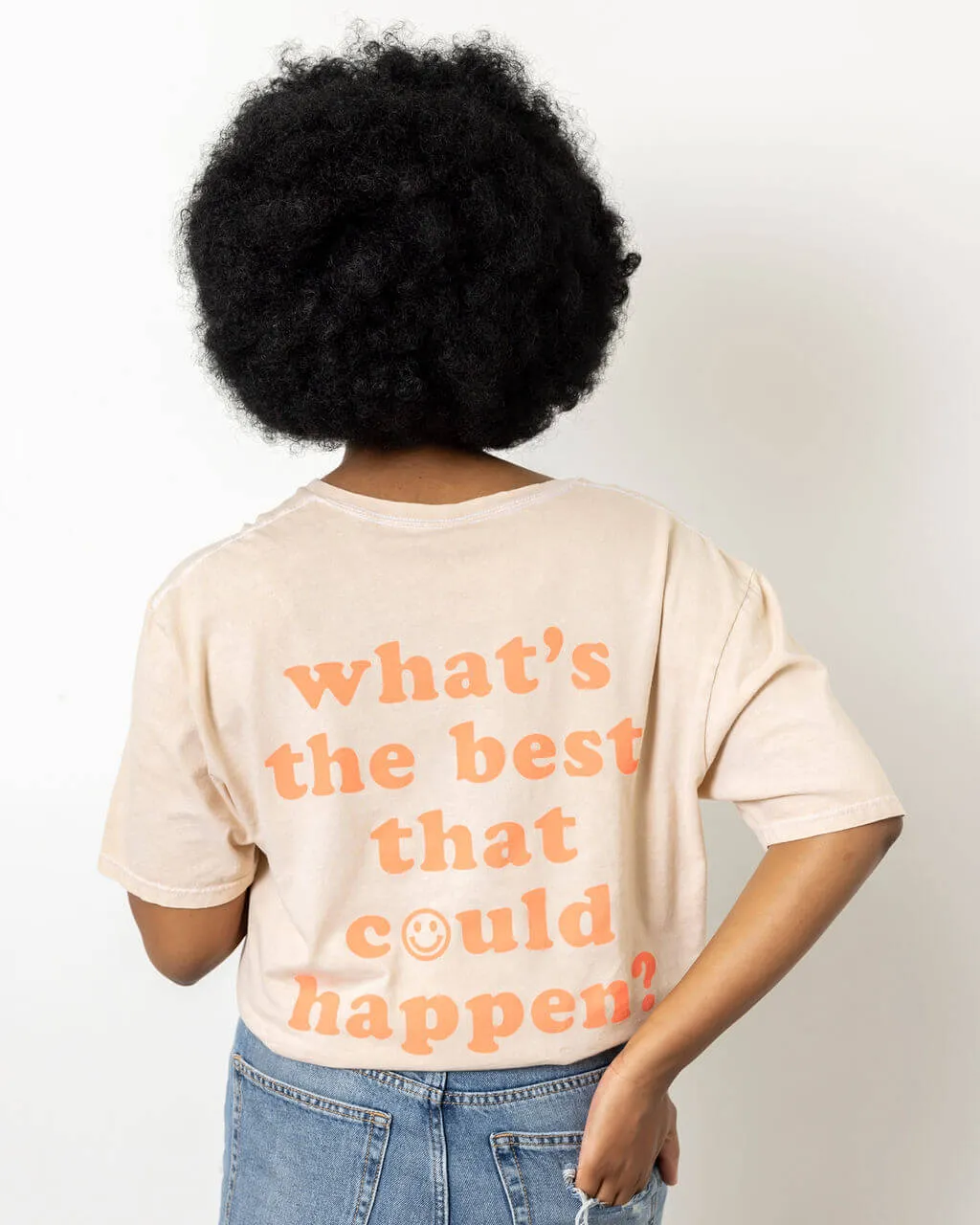 What's The Best That Could Happen Distressed V-Neck T-Shirt | XS-2XL