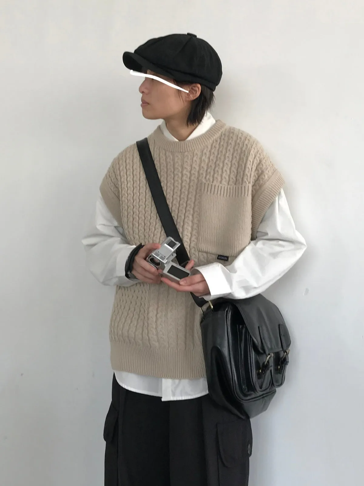 WLS Retro Knitted Loose Sweater Vest