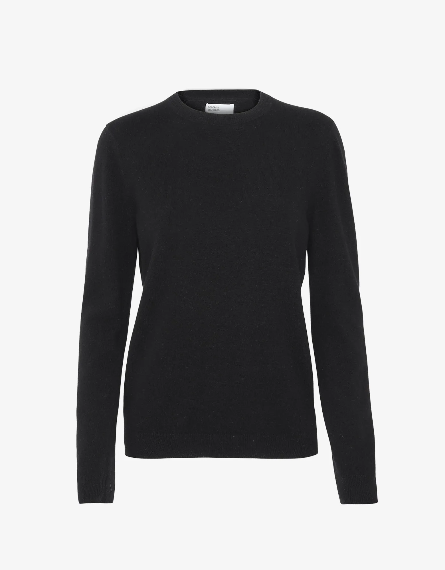 Women Light Merino Wool Crew - Deep Black