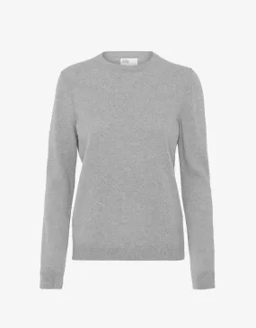 Women Light Merino Wool Crew - Heather Grey