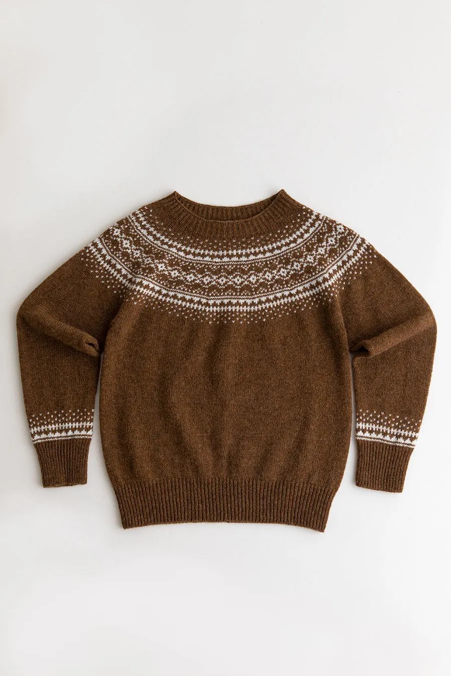 Womens Aviemore Yoke Fair Isle Jumper - brown