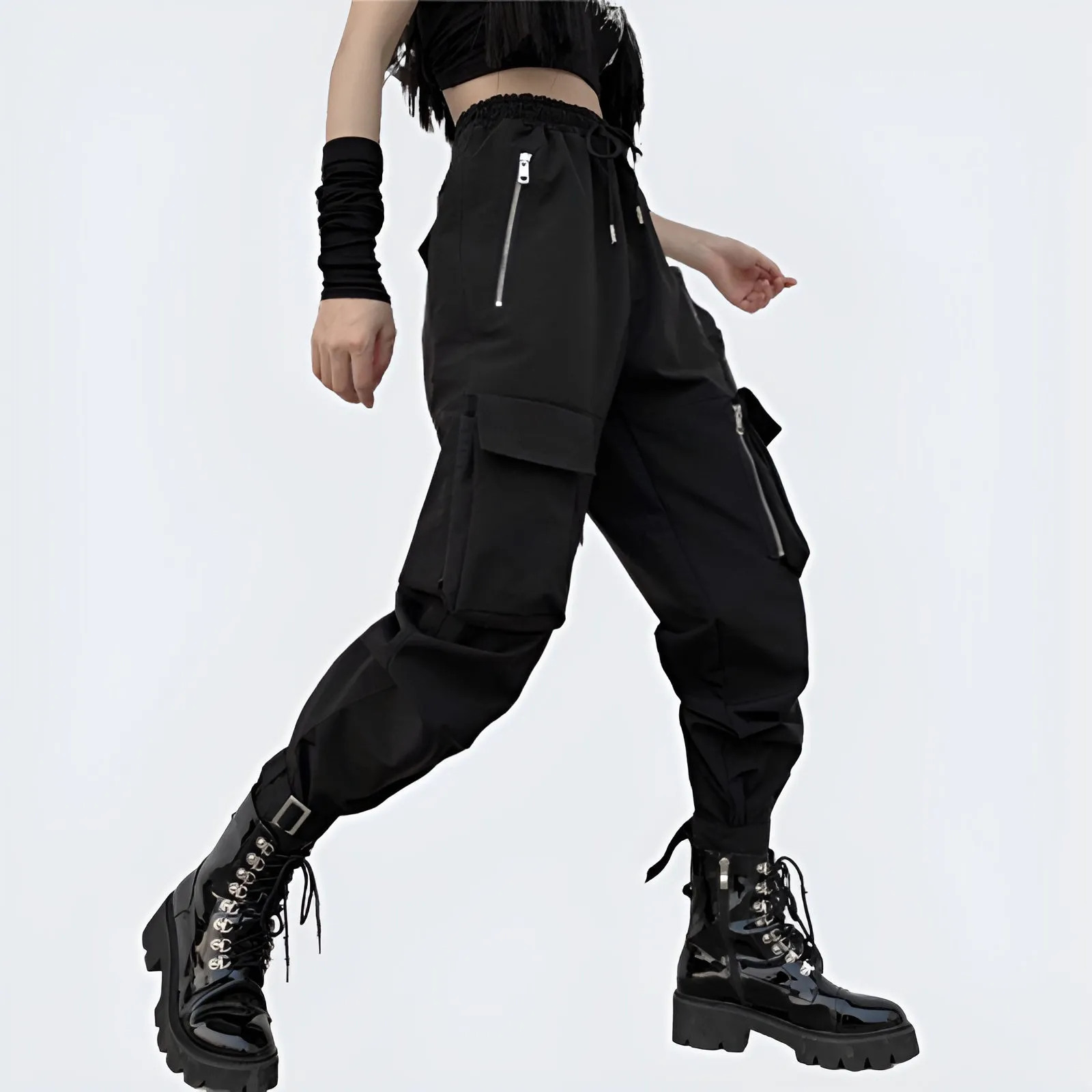 Women's Cargo Pants With Zipper Pockets