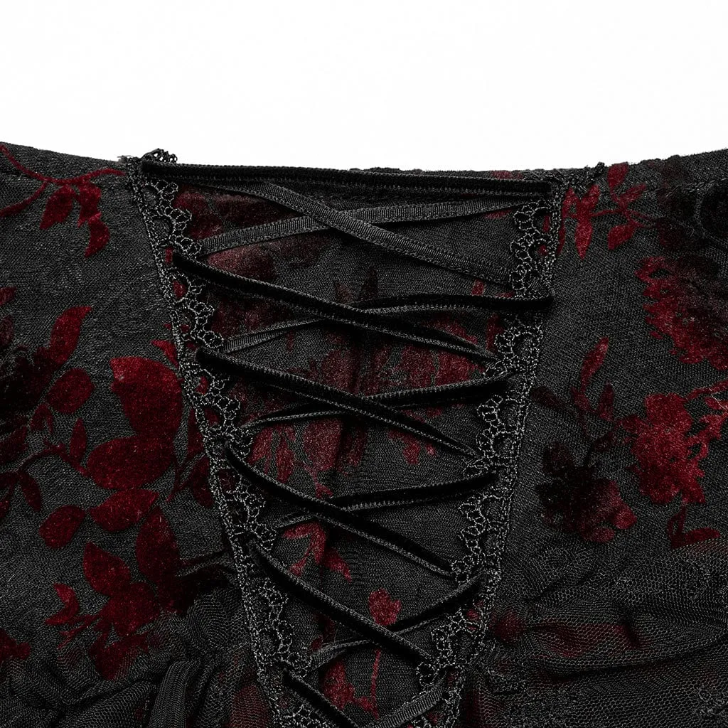 Women's Gothic Ruffles Layered Lace Skirt