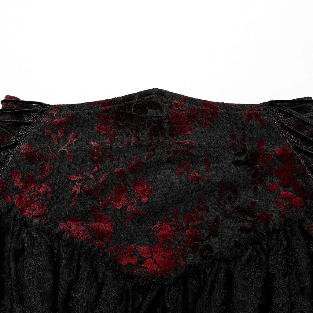 Women's Gothic Ruffles Layered Lace Skirt