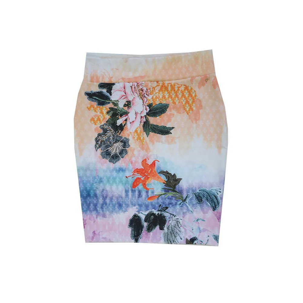 Women's Printed Scuba Pencil Skirt,Multi