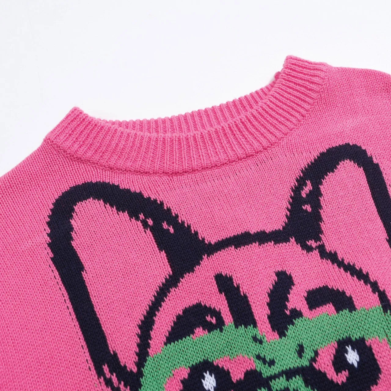 Women's rose vintage French bulldog sweater