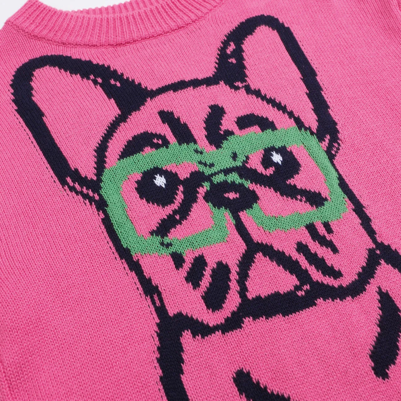 Women's rose vintage French bulldog sweater