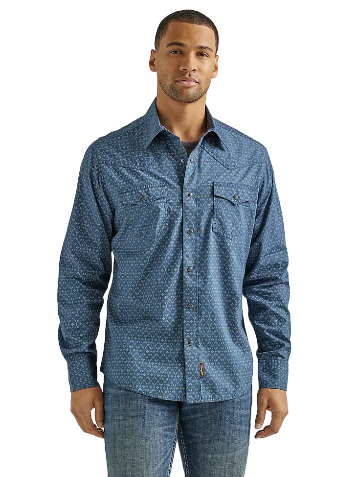 Wrangler Men's Retro Premium Snap Print Shirt